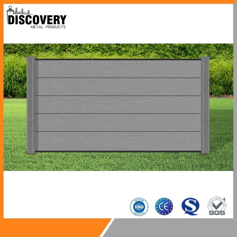China Factory Custom Outdoor Design DIY Installation Co-Extrusion Wood Plastic Composite Aluminum Garden Panels Wall Privacy Fence 180X180 for House