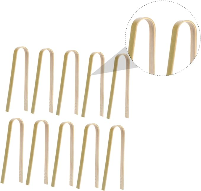 Kitchen Serving Tongs Bamboo Clip for Barbecue /Food /Bread Use