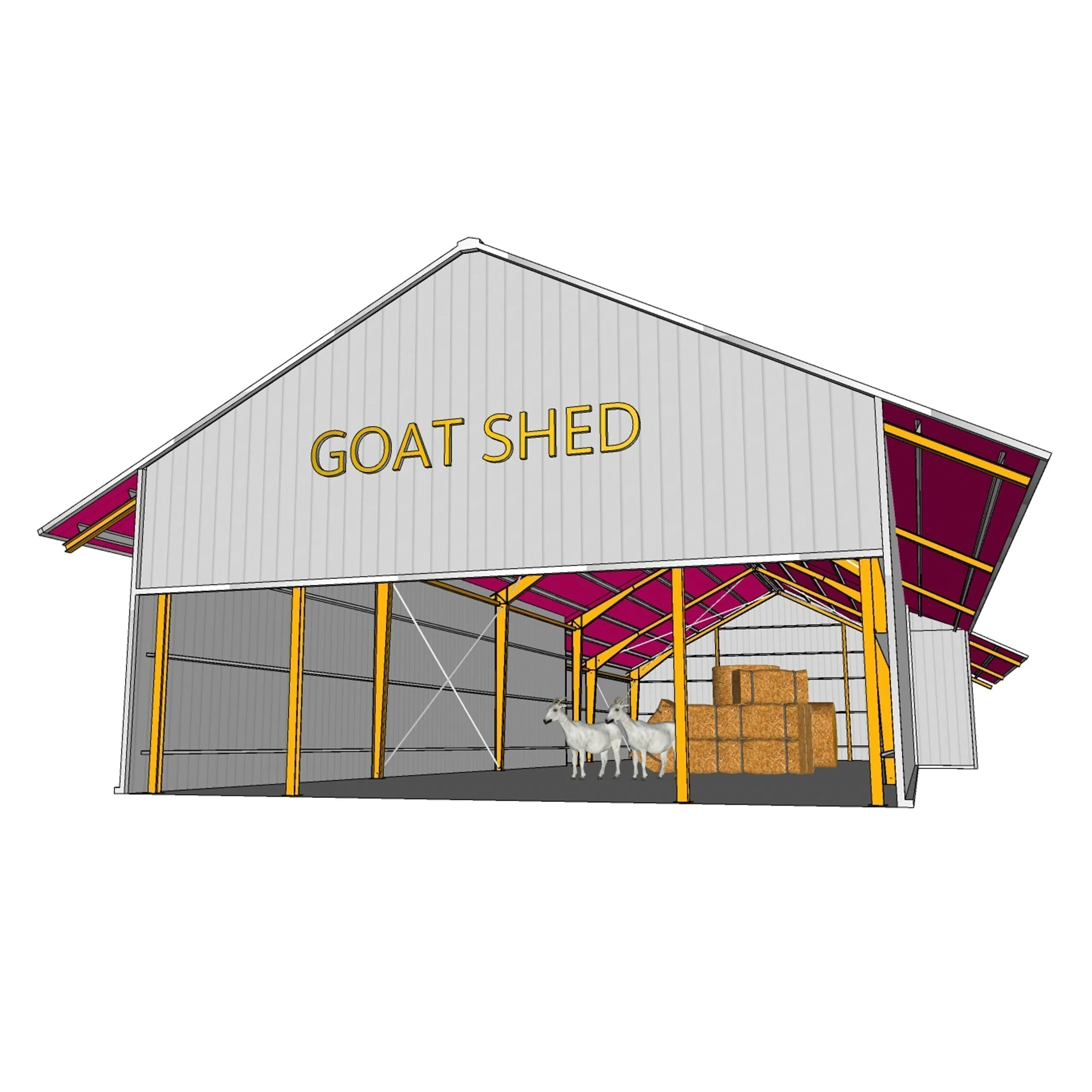 Secure & Stable Prefab China New Modern Wholesale Construction Building Material of Metal Steel Structure Goat Shed with Spacious Layout for Farming and Storage