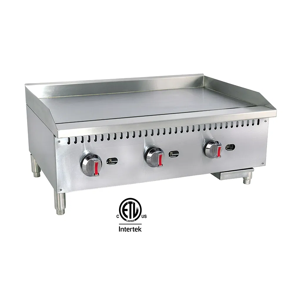 ETL Certificate Approved Stainless Steel 36" Counter Top Gas Griddle Commercial Equipment for Restaurant & Kitchen