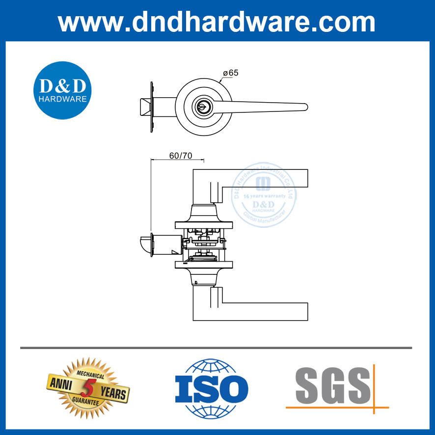 Construction Hardware Stainless Steel Security Lock Commercial Tubular Door Lever Handle Lockset