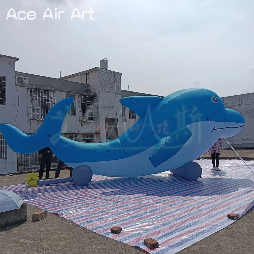 7ml Inflatable Dolphin Inflatable Marine Animal Cartoon Inflatable Blue Dolphin for Advertising Decoration