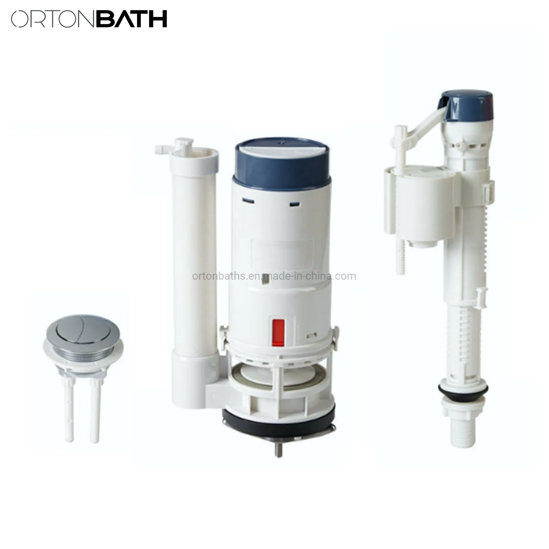 Ortonbath Universal Water-Saving Toilet Repair Kit with Dual Flush Valve, Lever Handle, White Water-Saving Dual Flush