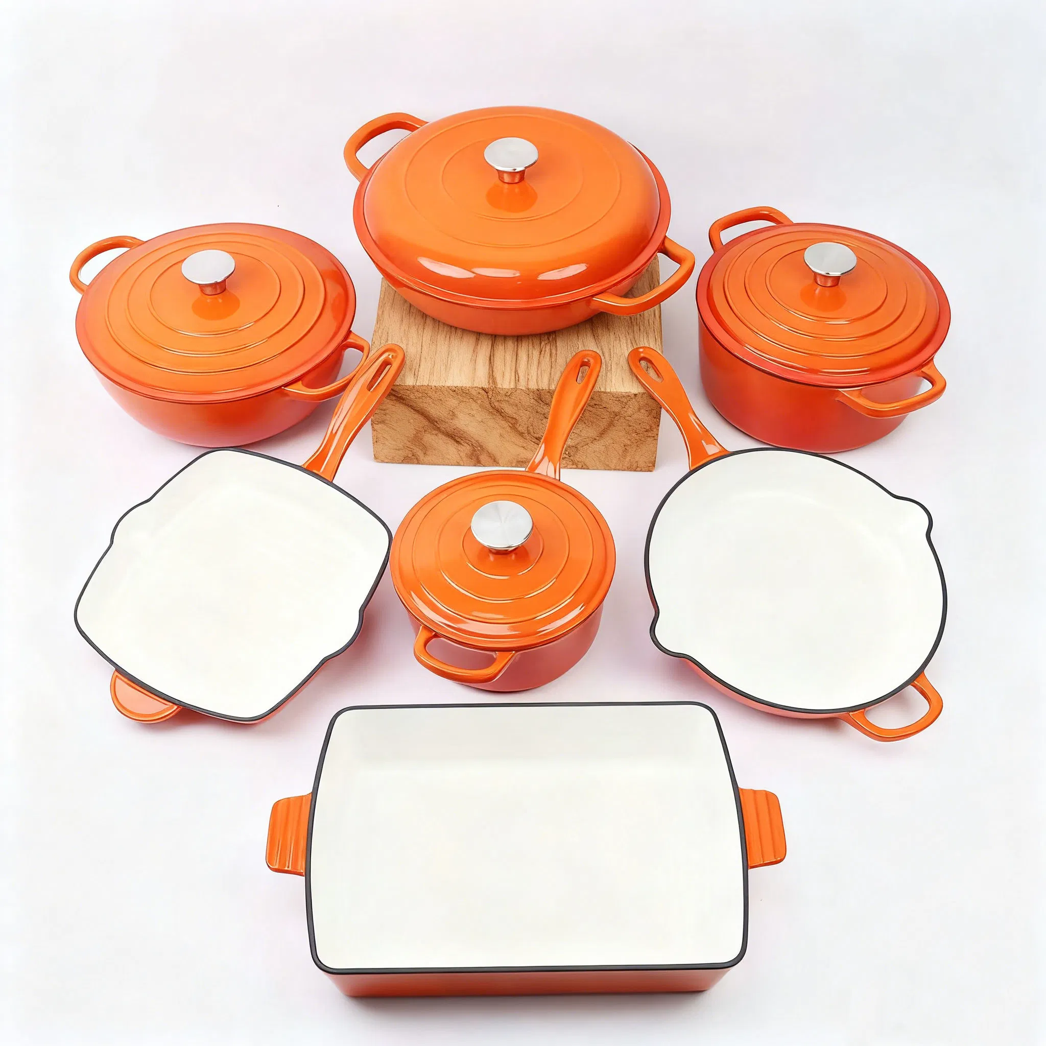 Customized Utensilios De Cocina Pan Cooking Pot Casseroles Saucepan Cast Iron Cookware Set
