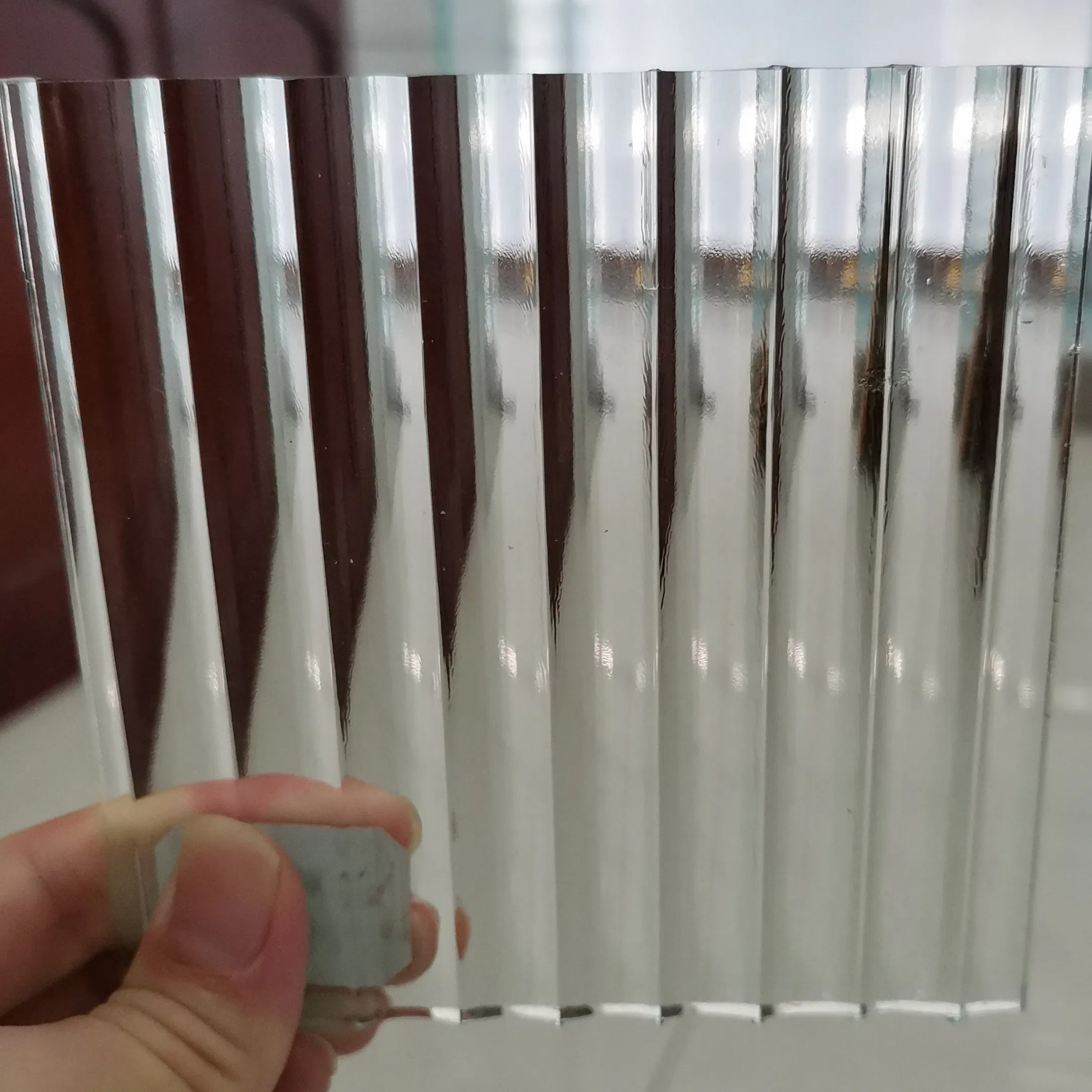 10mm Clear Narrow Reeded Glass Ribbed Glass for Deco