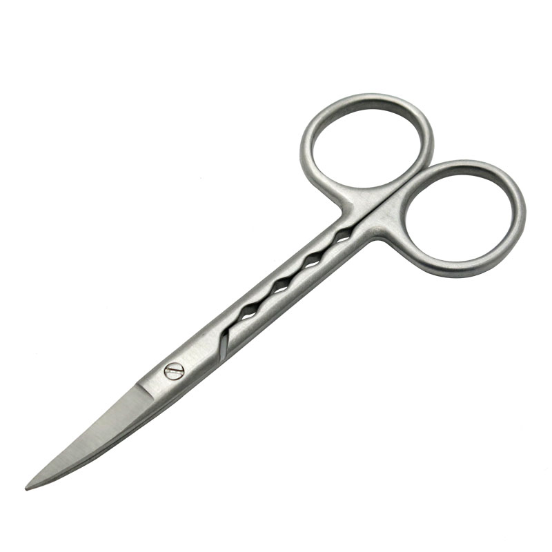 3.5mm Thickness 4.5inch S/S Long Handle Beauty Eyebrow Manicure Cuticle Nail Scissors
