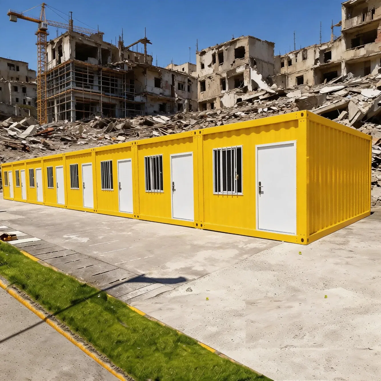 After War Rebuild Fast Built Container House Modular House for Temporary Residence Settlement Prefabricated House