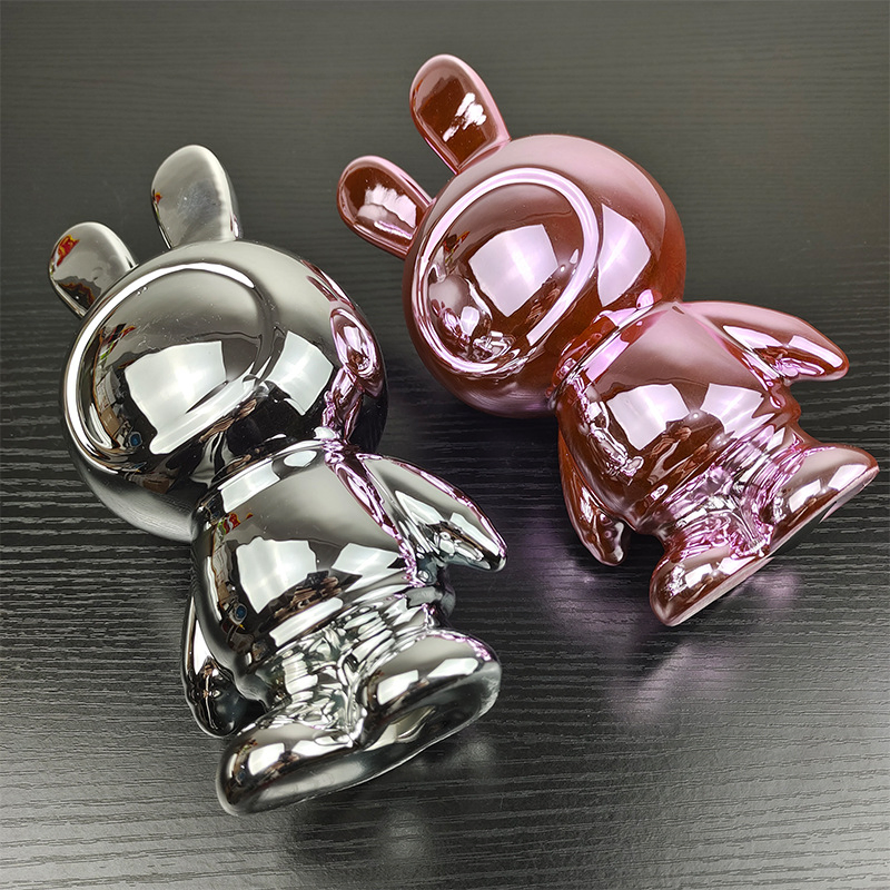 Custom Styles for Savings Enthusiasts Handmade Ceramic Electroplating Multi-Color Rabbit Piggy Banks