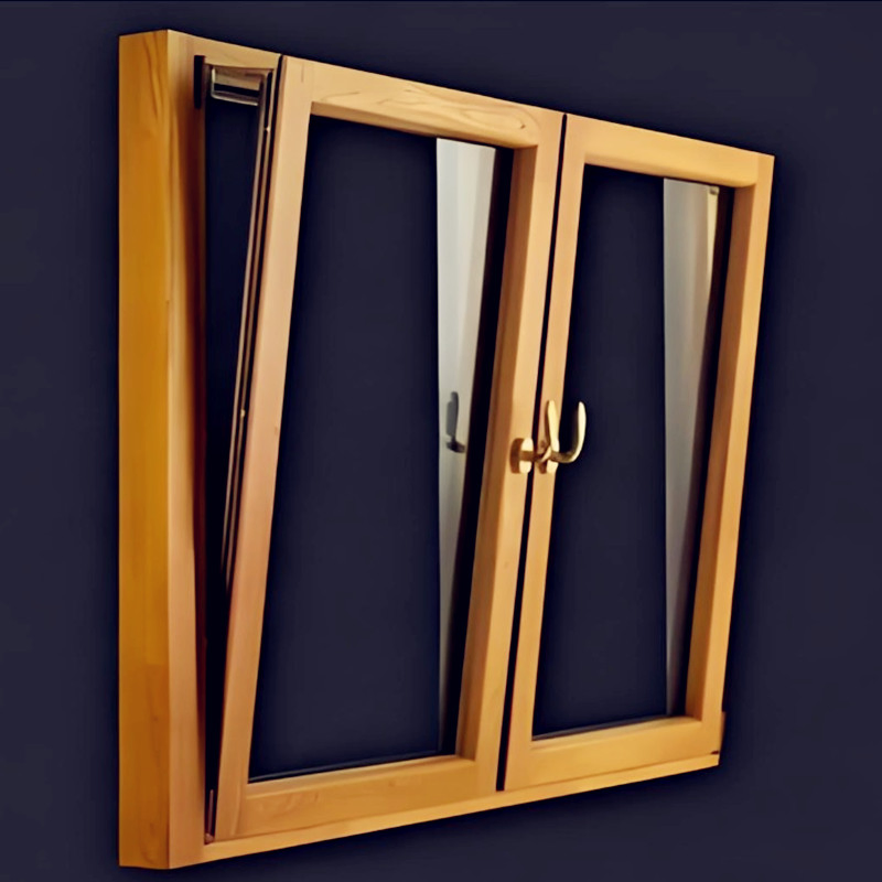 Double Tempered Glazed Tilt and Turn Aluminum Solid Wood Window