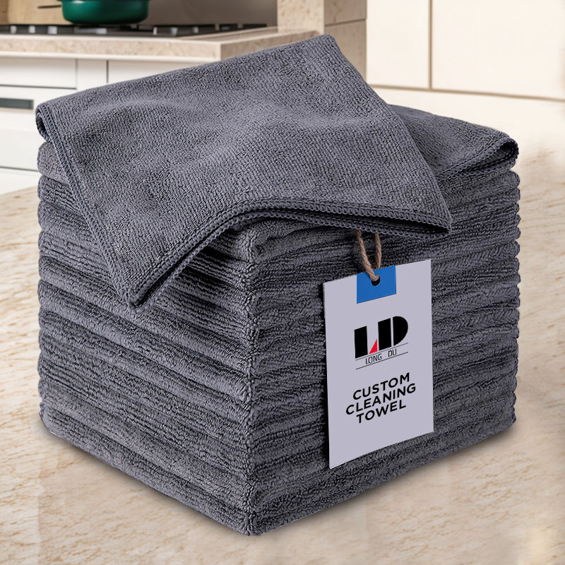 Wholesale Custom Color High-Density Ultra-Absorbent Reusable Microfiber Cleaning Towel