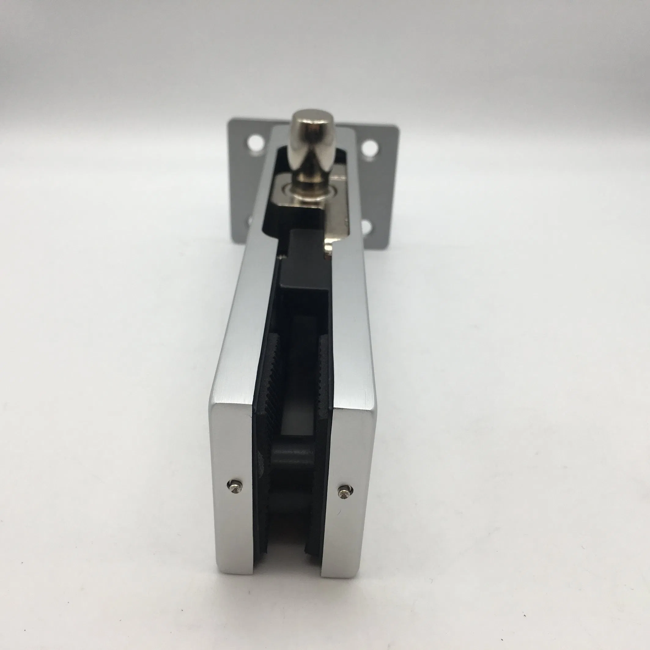 Silver Aluminum Over Panel Pivot Patch Fittings Wall Mounted Glass Patch Fittings