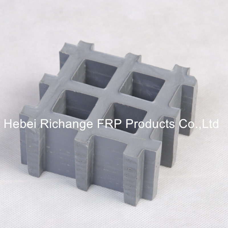 38*38*25 mm FRP Plastic Composite Molded Floor Grating Anti-Slip Fiberglass Panel FRP Grating