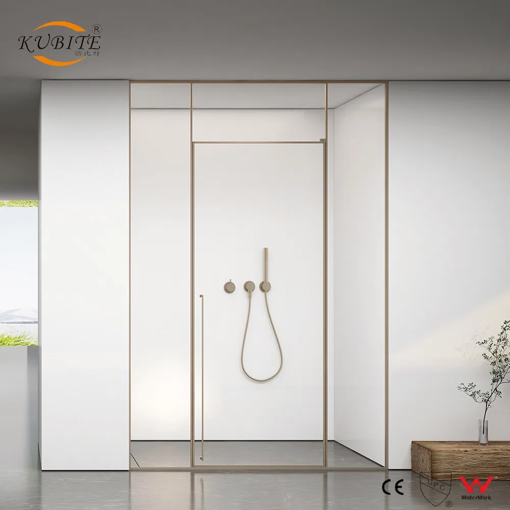 Custom Luxury Rectangular Shower Enclosure with Square Tempered Glass, Hinged Open-Style Design, Ideal for Apartment Bathrooms