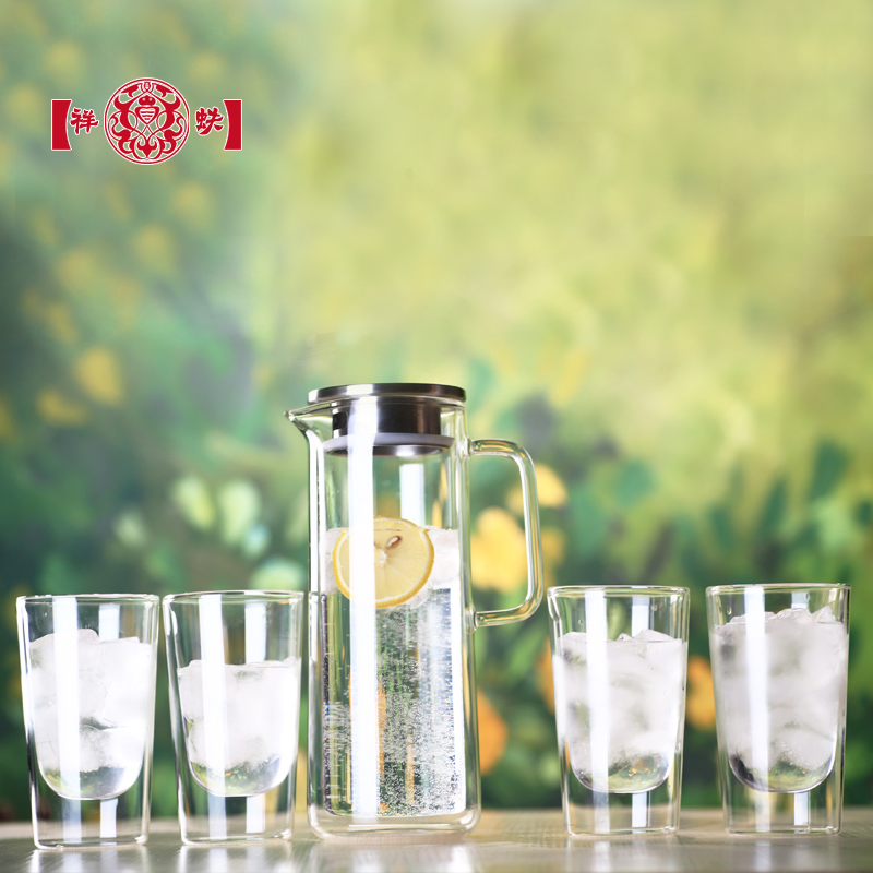 1100ml Home Use Borosilicate Glass Cold Water Carafe with Silicone Lid