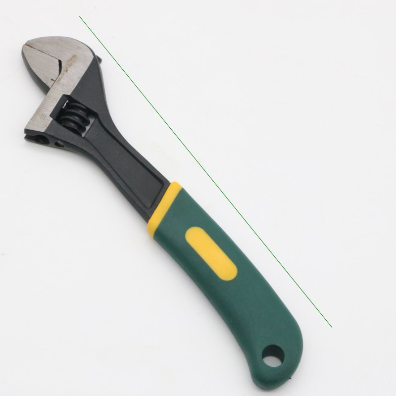 Hautine High Quality Adjustable Wrench W/Double Color TPR Handle