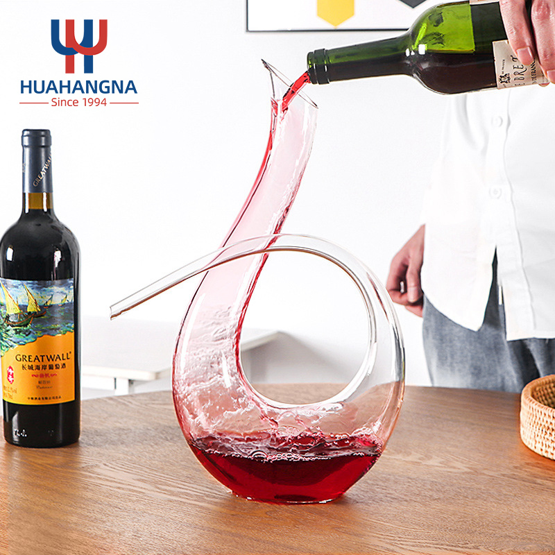 1400ml Hand Blown 6 Shape Crystal Glass Red Wine Decanters and Carafes