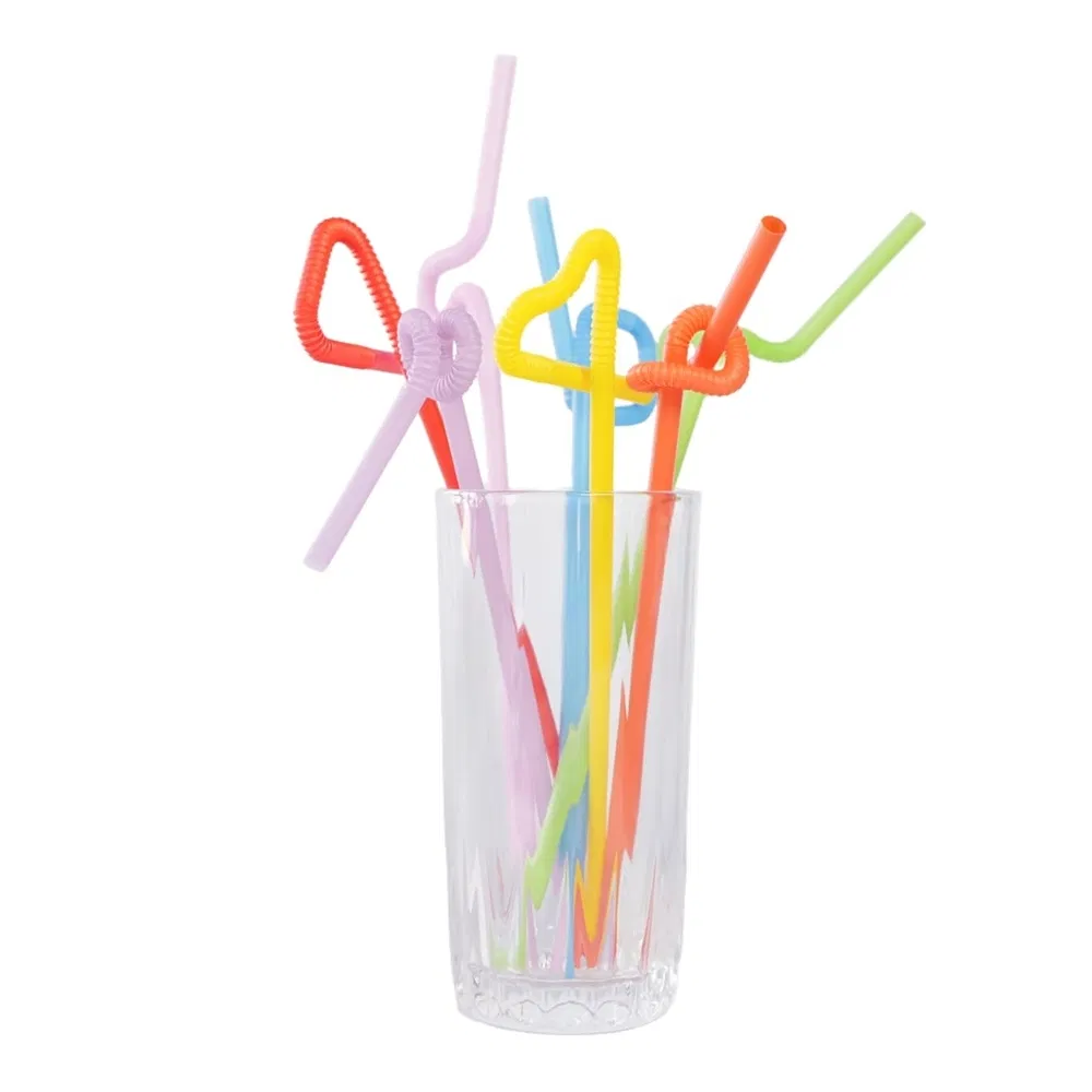 Healthy and Safe OEM ODM Custom Colored Plastic Flexible Artistic Drinking Straws