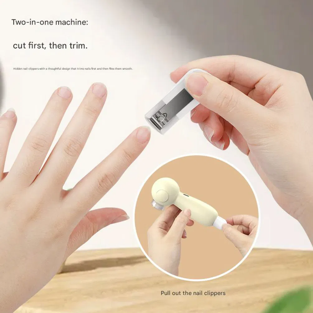 Portable Household Multi-Function Newborn Nail Grinder Rechargeable Electric Baby Nail Trimmer with Nail Clipper