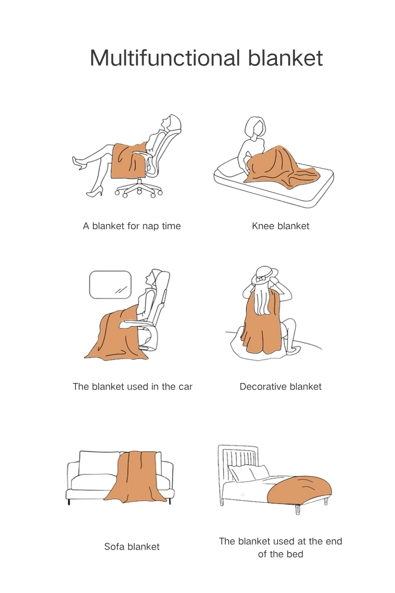 Versatile Knitted Acrylic Throw Blanket Warm Lightweight Soft Throw for Home Decor