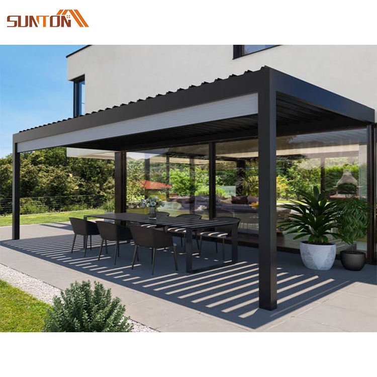 3X3 3X4 4X4 6X4m Factory Wholesale Modern Outdoor Bioclimatic Garden Aluminium Louvered Pergola with Motorized Screen Jardin Set