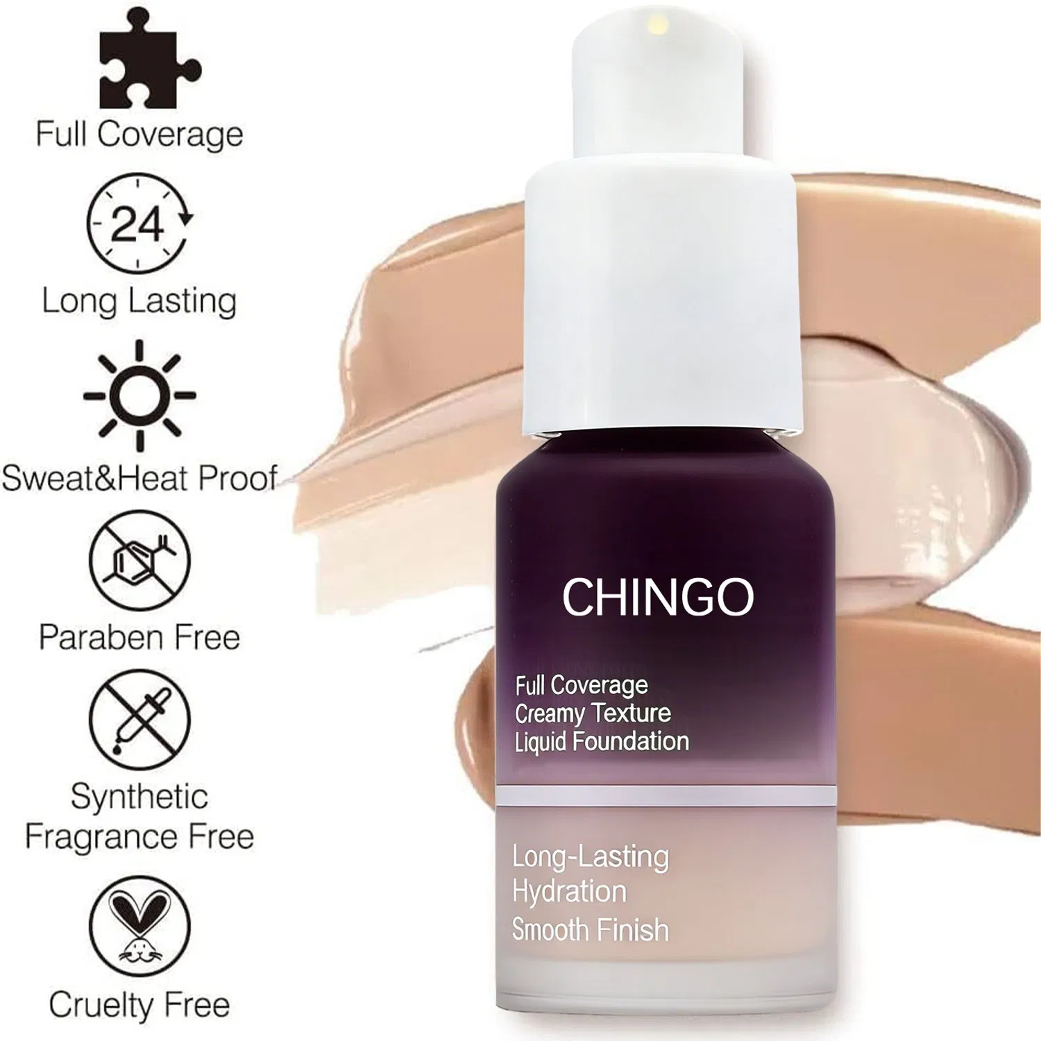 Lightweight Sheer Liquid Foundation Creates Natural Effortless Flawless Skin