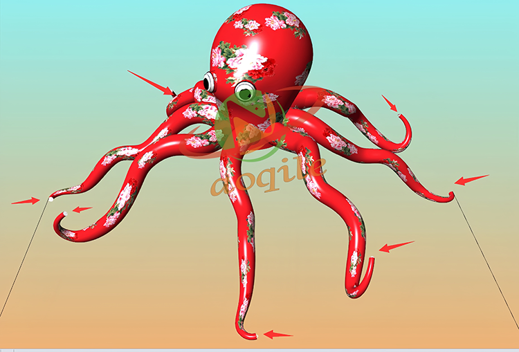 Inflatable Architectural Art Hanging Octopus Decoration Inflatable Octopus Model Halloween Decoration