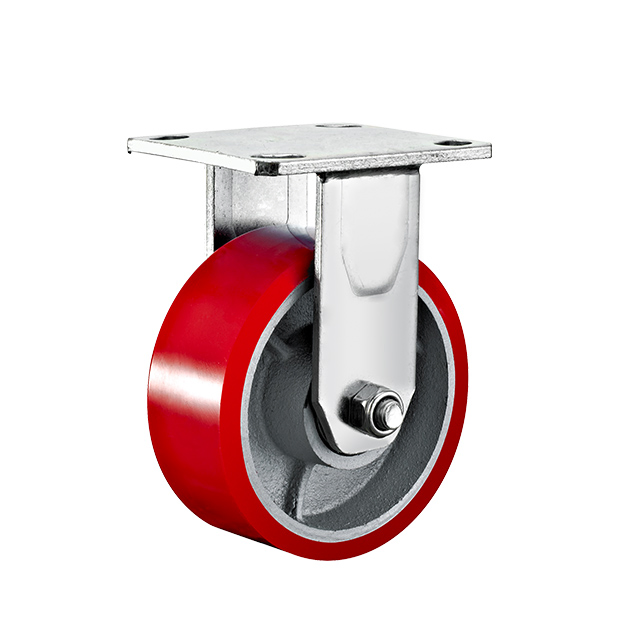 4"5"6"8" Heavy Duty Industrial Cast Iron PU Trolley Caster Wheels for Factory Hand Trolley Workshop Carts Heavy Load Dollies