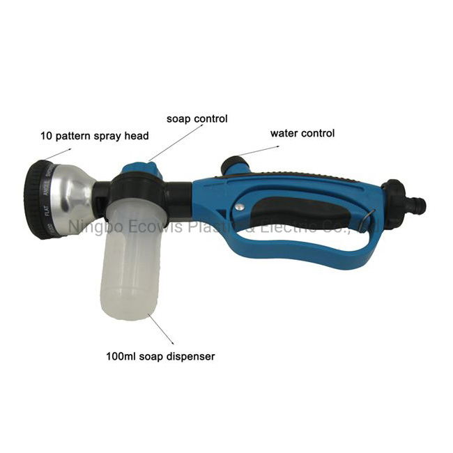 Garden Water Hose End Cleaning Sprayer with Soap Dispenser