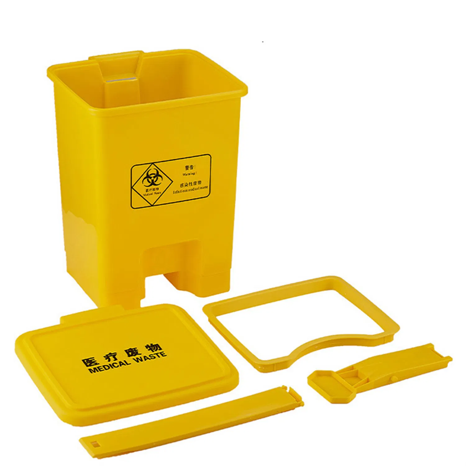 Hospitalyellow Trash Cans Plastic Dustbin Bio Medicalpedal Waste Container Bin