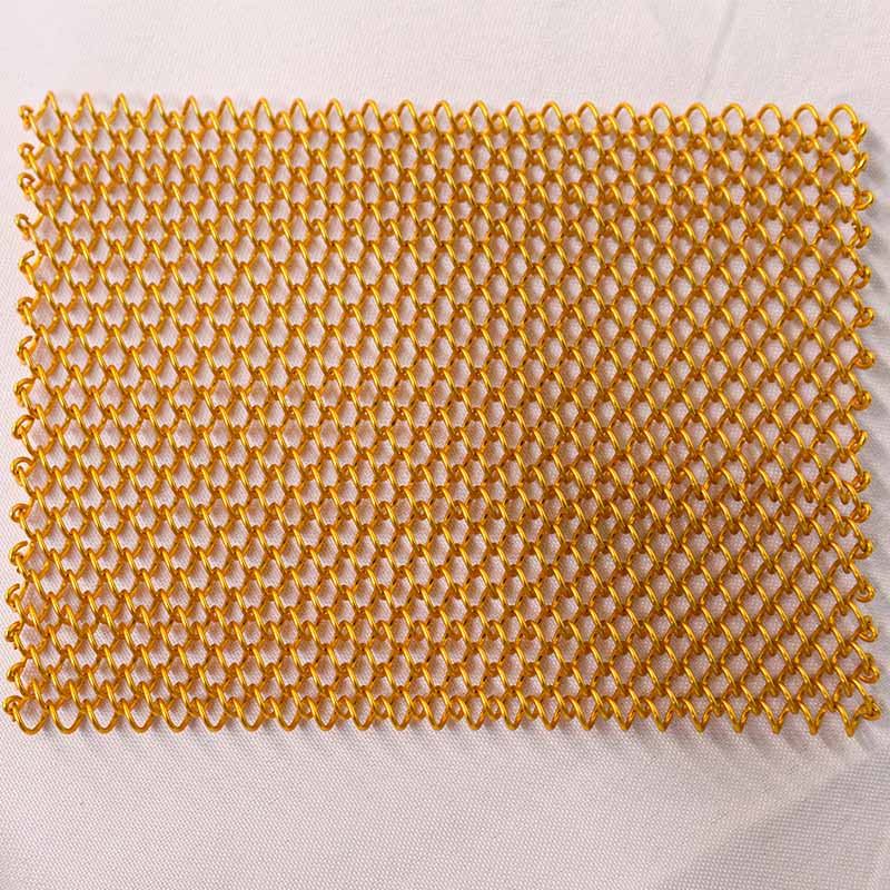 Gold Decorative Metal Coil Drapery Ceiling Decor Aluminium Wire Screen Mesh Chain Link Metal Curtains