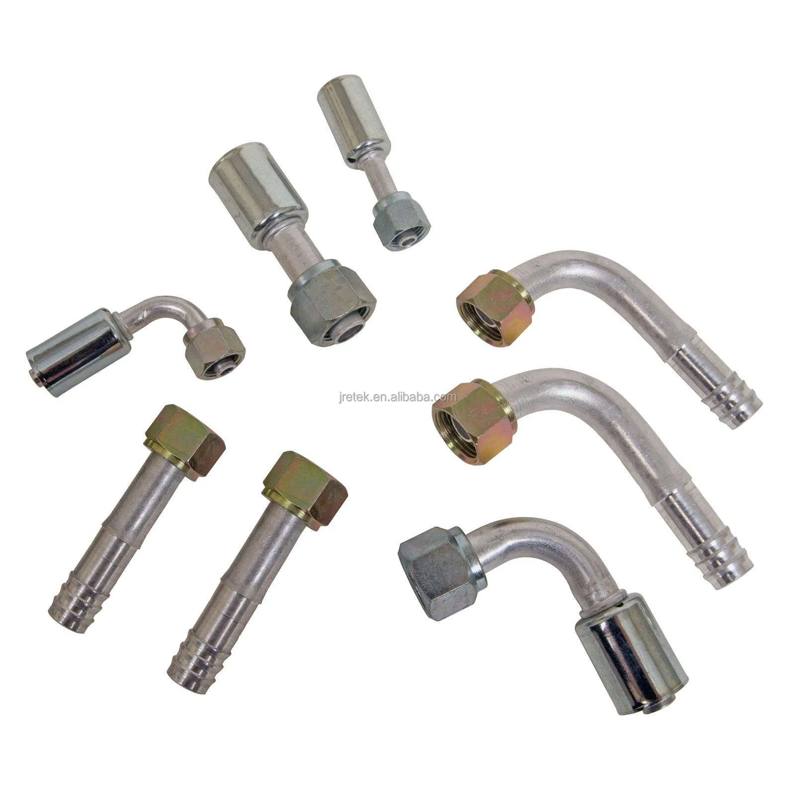 Алюминиевый сквозной фитинг 5/8" с резьбой #10 и штуцером под шланг