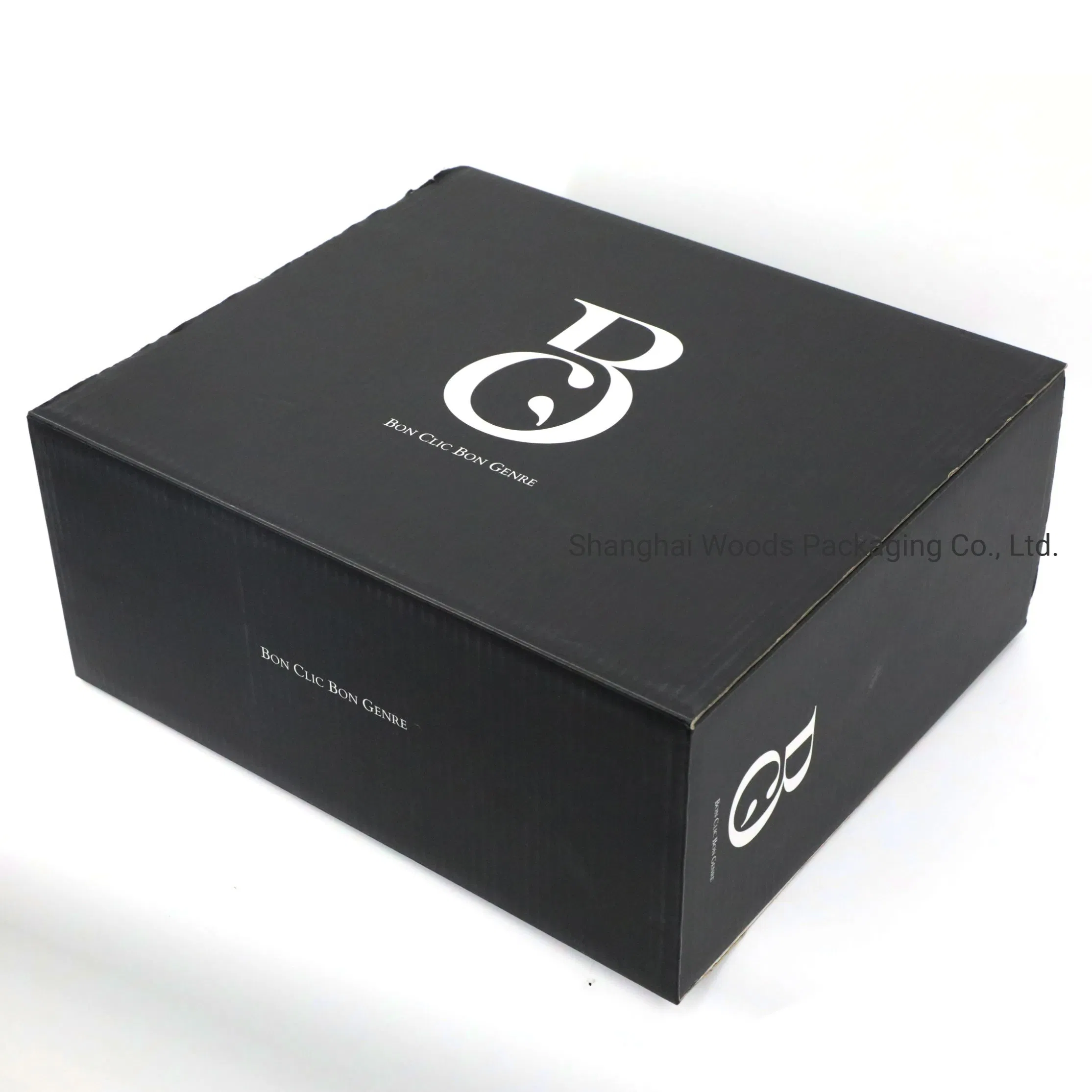 Hat Black Packaging Corrugated Paper Mailer Printing Garment Packaging Boxes with Handle