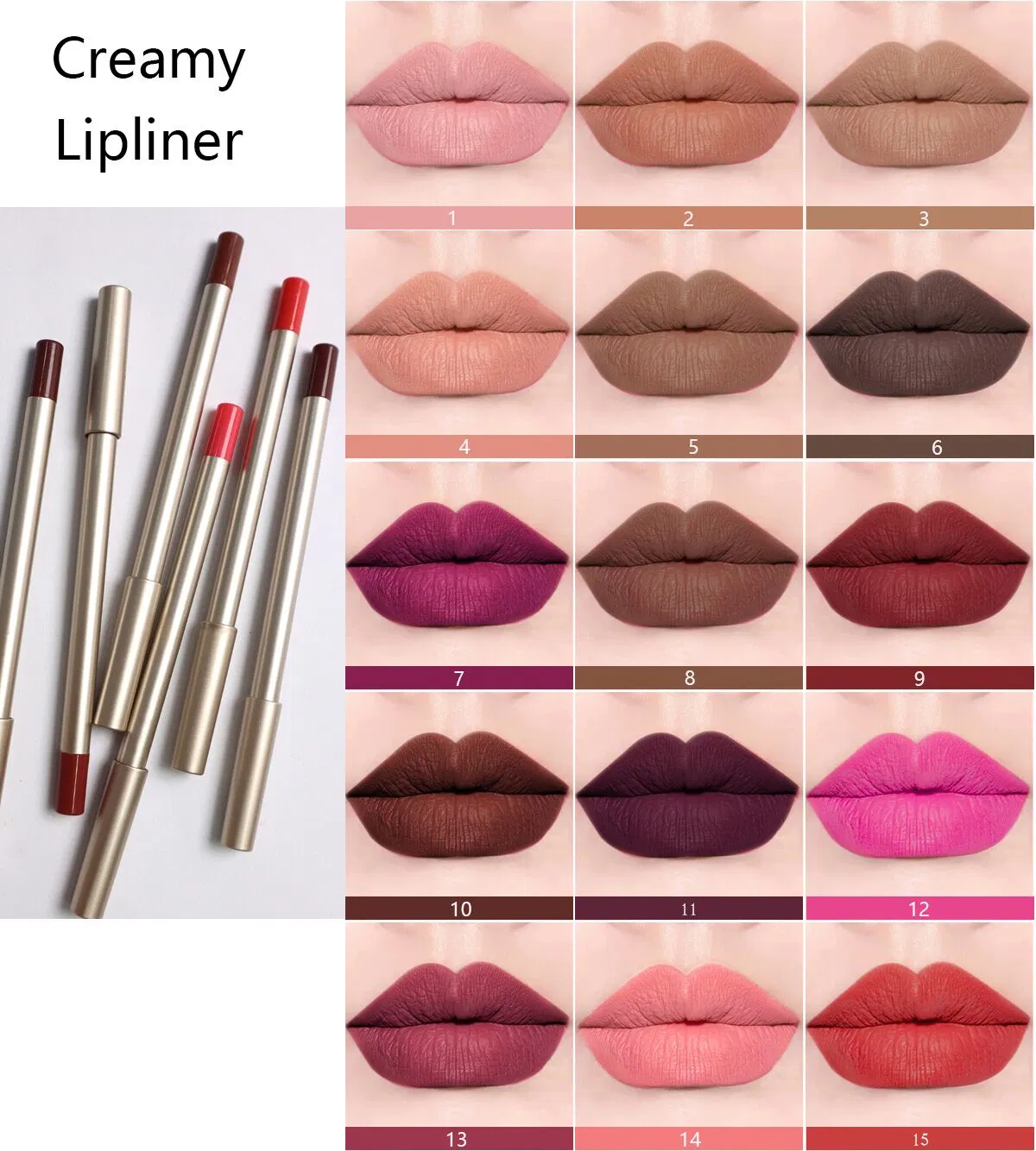 Custom Logo Private Label No Logo 15 Colors Lipliner