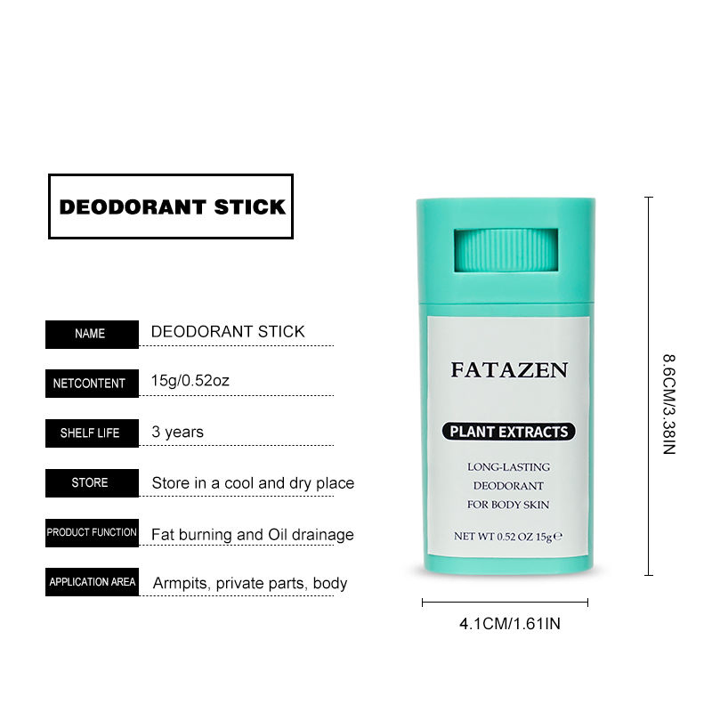 Fatazen Wholesale Herbal Deodorant Antiperspirant Stick Anti Chafe Balm Natural Vegan Roll on Deodorant Stick