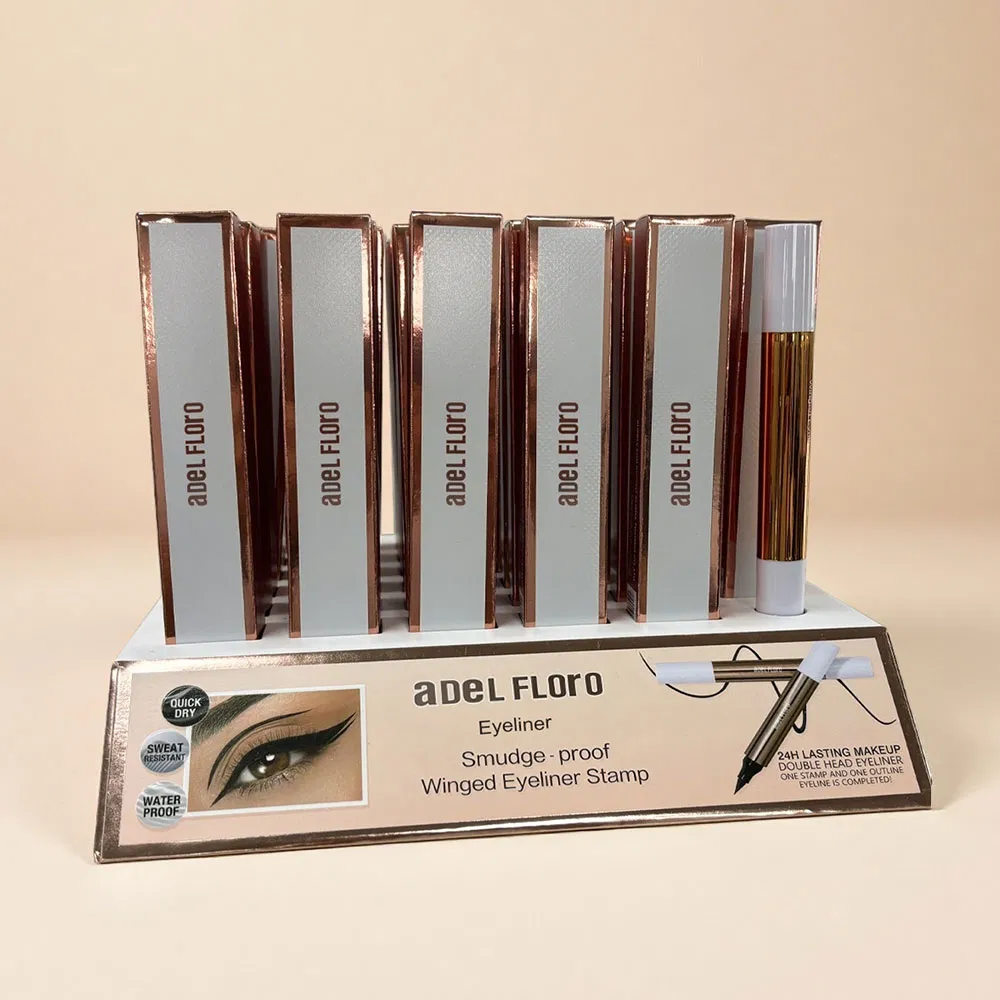 Waterproof Smudge Proof 2-in-1 Dual-Head Liquid Eyeliner & Stamp Makeup