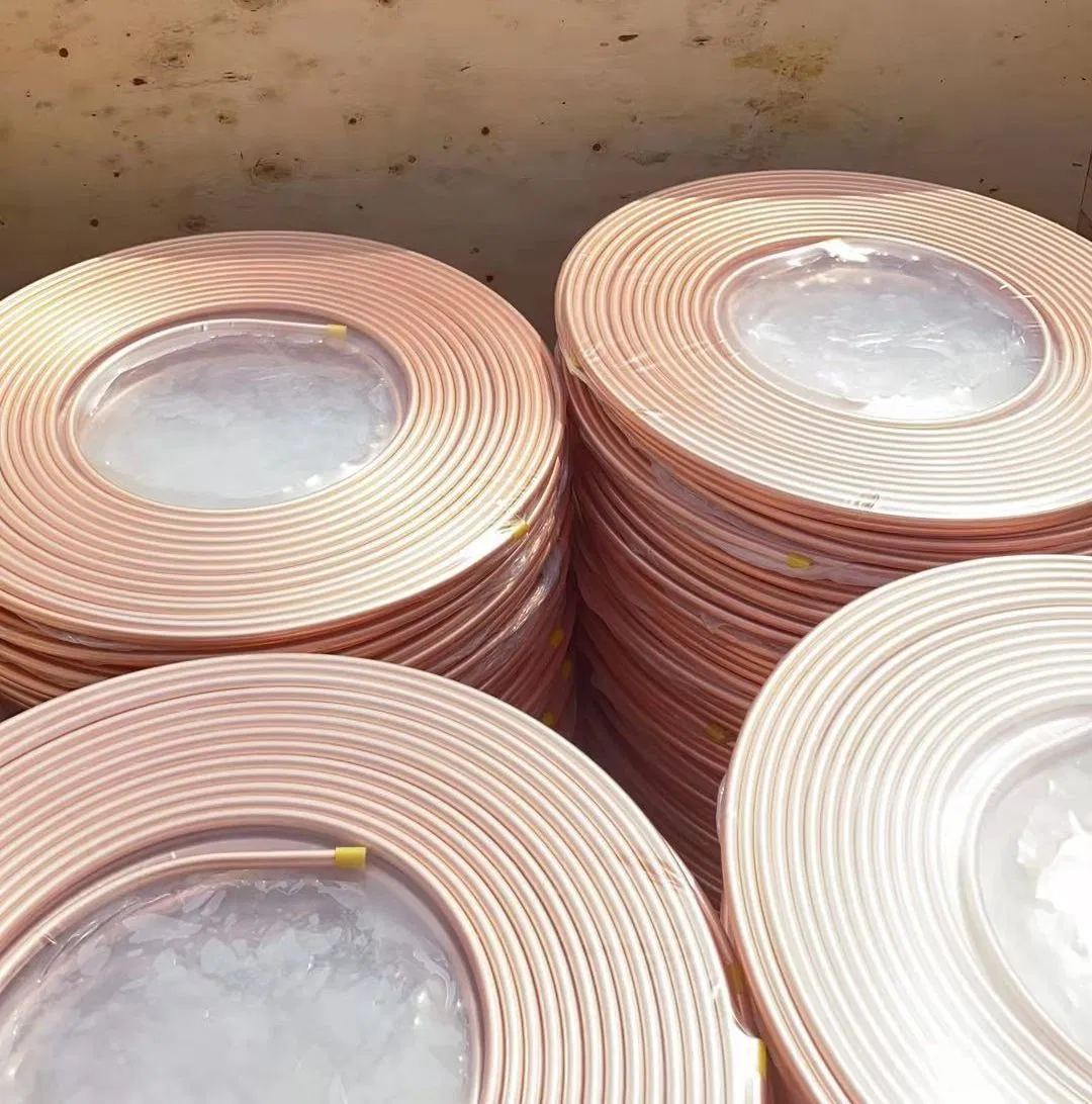 Copper Tube Coil C11000 C12000 C12200 Small Large Diameter Round Square Rectangular Oval AC Copper Pipe for Air Conditioner Refrigerator Brass Pipe