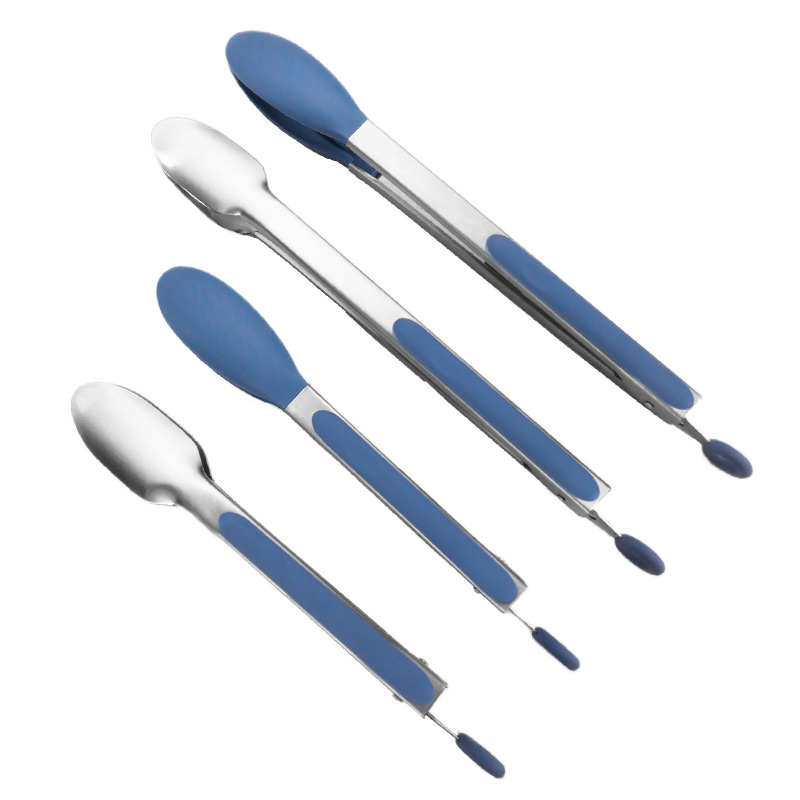 Kitchen Stainless Steel Silicone High-Temperature Resistant Food Tongs