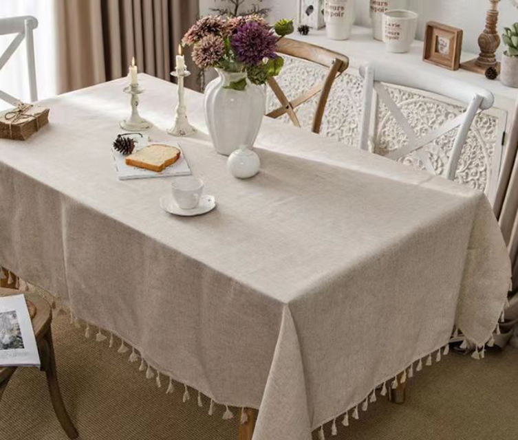 Stripes Jacquard Polyester Dining Table Runner with Tassels for Home, Festivals