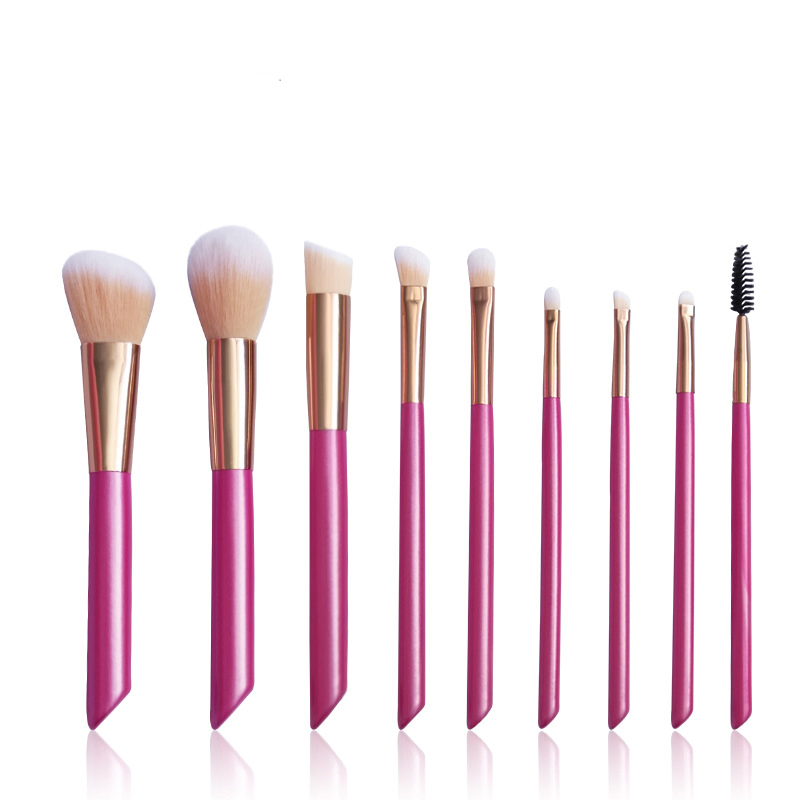 9PCS Cute Pink Makeup Brushes Foundation Eyeshadow Contour Brush Make up Brush Set