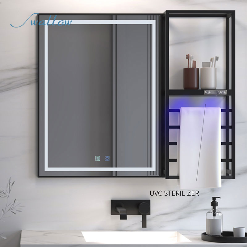 Electric Towel Warmer Integrated with LED Light Bath Mirror