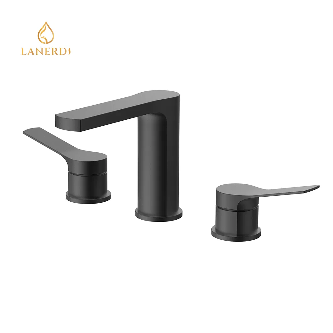 Высокий смеситель для раковины с длинным изливом, черный