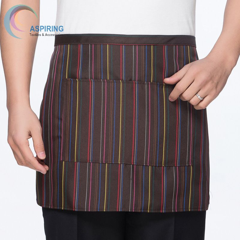 100% Cotton Bust Bar Waiter Apron 2 Pocket Waist Apron