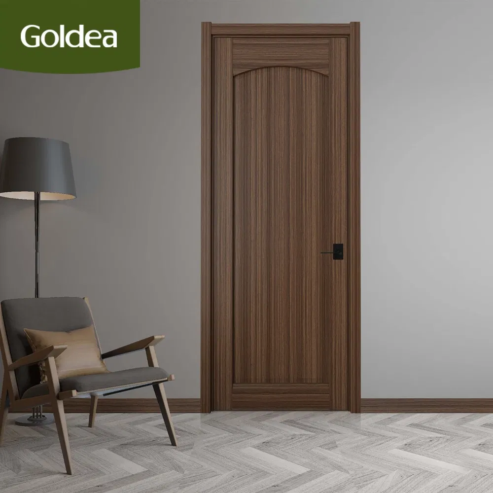 Left/Right New China Classic Customized Walnut Color Timber Door with Low Price