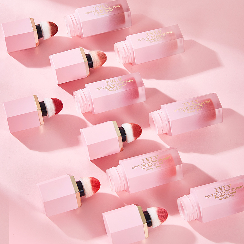 Velvet Six-Color Liquid Blush and Long-Lasting Lip Gloss Set