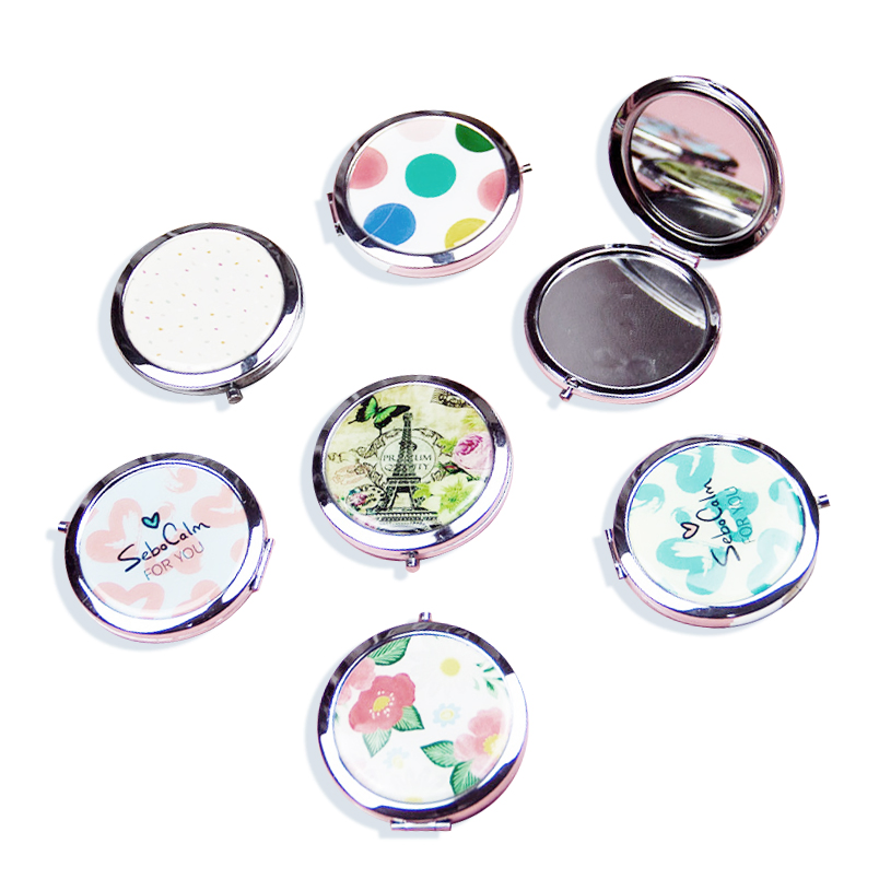 Handheld Magnifying Portable Round Mini Travel Makeup Cosmetic Purse Pocket Mirror