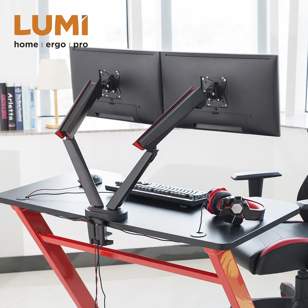 Кронштейн для монитора игровой с RGB подсветкой, двойной