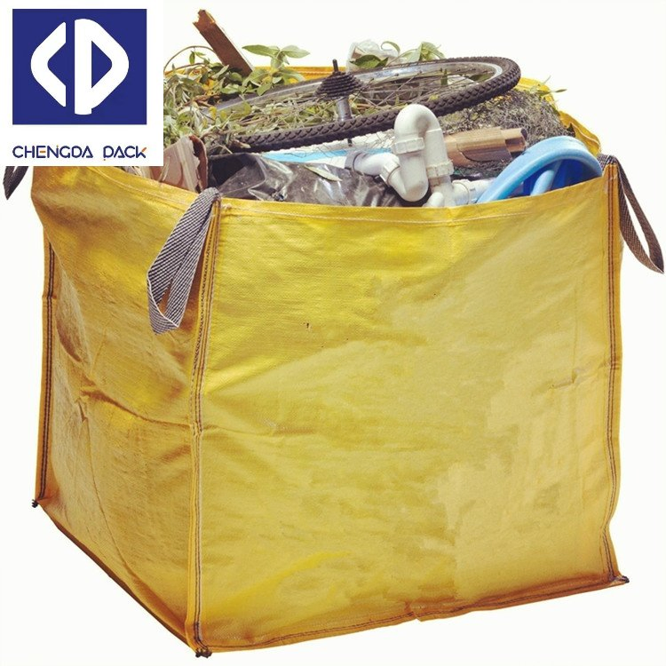 1 Cubic 2 Cubic Construction Waste Skip Bag Garbage Dumpste Big Bag for Garden Leaves Community Waste Packing