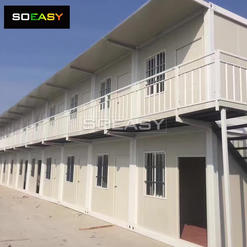20 FT Luxury Prefab Light Steel Structure Sandwich Panel Wall Flat Pack Container House