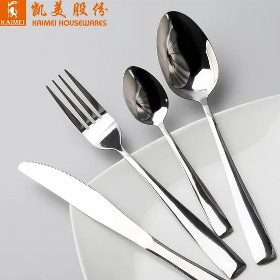 Stainless Steel Restaurant Wedding Cutlery Set Hotel Talheres Durable Metal Spoon