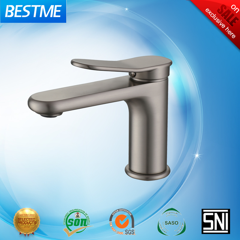 5 Year Gurrantee Sanitary Ware Bathroom Mixer Deck Mounted New Color Gun Gray Basin Faucet (BM-B15039S)